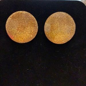 Gold glitter plastic earrings.Very light earrings!